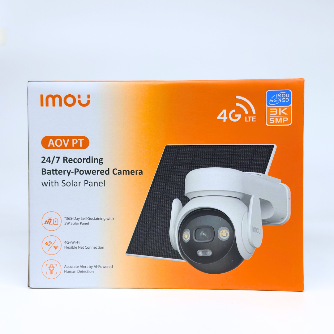 كاميرا Imou AOV PT 4G تعمل بالبطارية مع لوحة شمسية - دقة 3K و5 ميجابكسل | خاصية كشف الإنسان