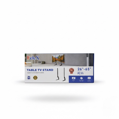 Universal Table TV Stand for 26–65 Inch TVs — Adjustable Metal Base Mount