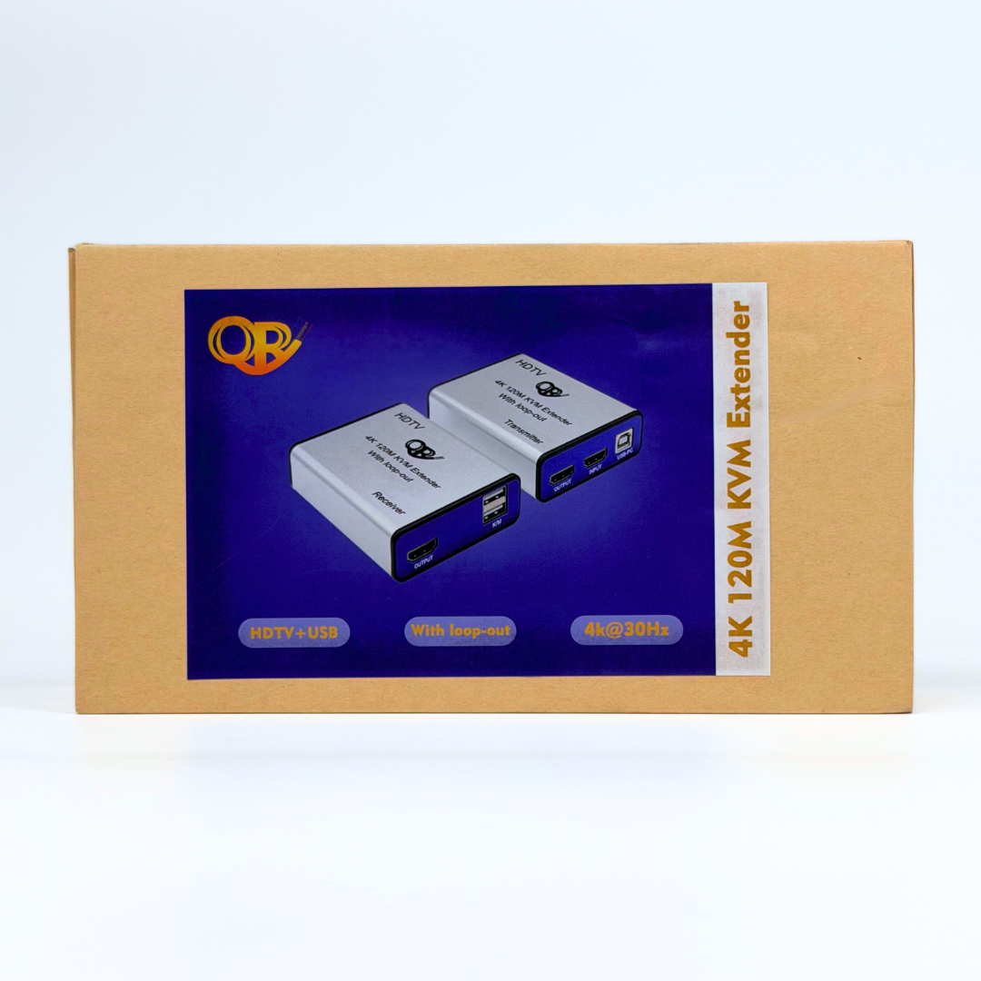 موسع KVM بتقنية HDMI بدقة 4K - لوحة المفاتيح والماوس عبر كابل CAT6 حتى 120 مترًا