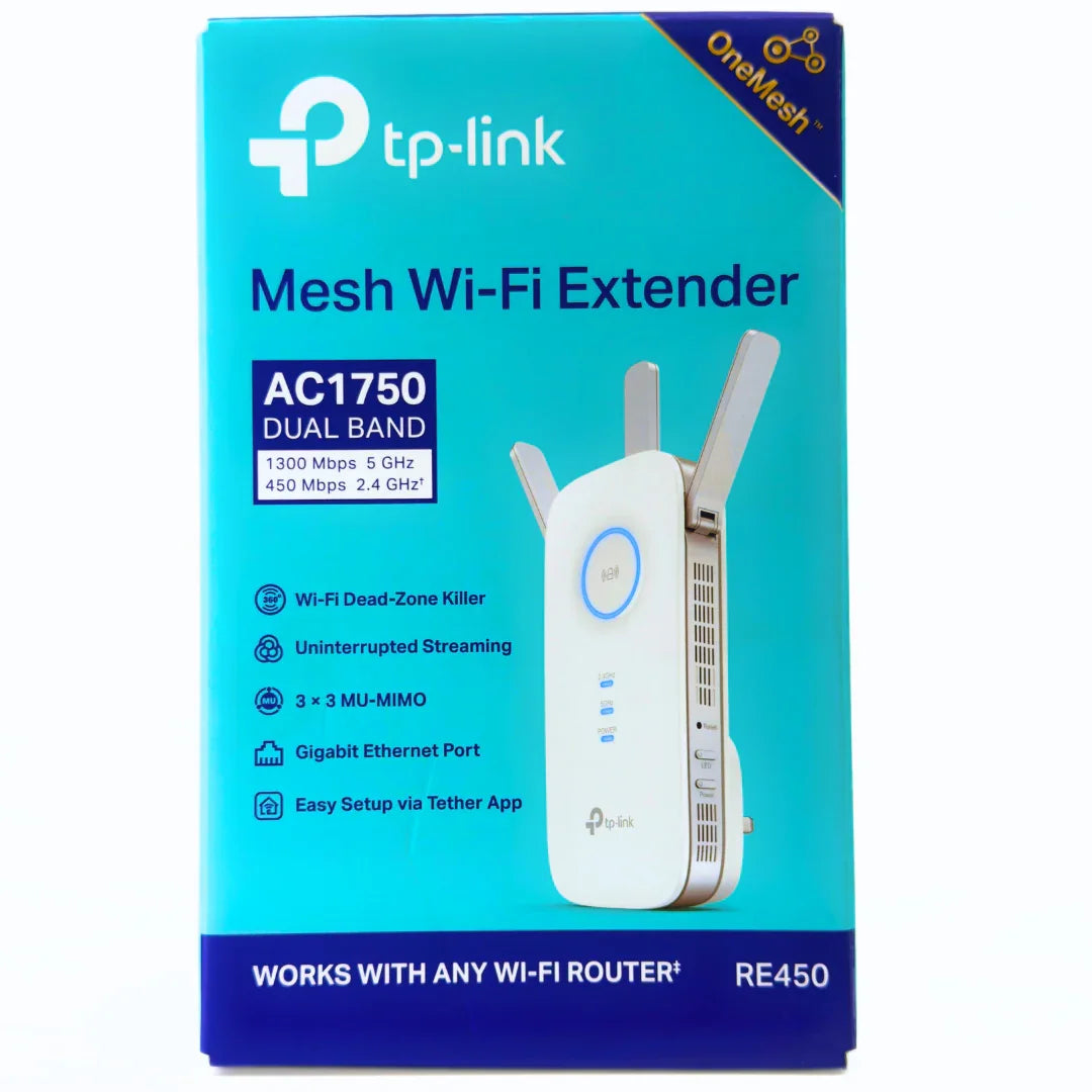 موسع نطاق واي فاي TP-Link AC1750 RE450 - معزز إشارة ثنائي النطاق للمنزل والمكتب | أفضل سعر في المملكة العربية السعودية