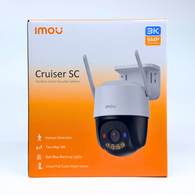 كاميرا مراقبة خارجية ذكية تعمل بتقنية الواي فاي من IMOU Cruiser SC بدقة 3K و5 ميجابكسل | خاصية كشف الحركة البشرية | رؤية ليلية ملونة بالكامل | اتصال ثنائي الاتجاه | PTZ