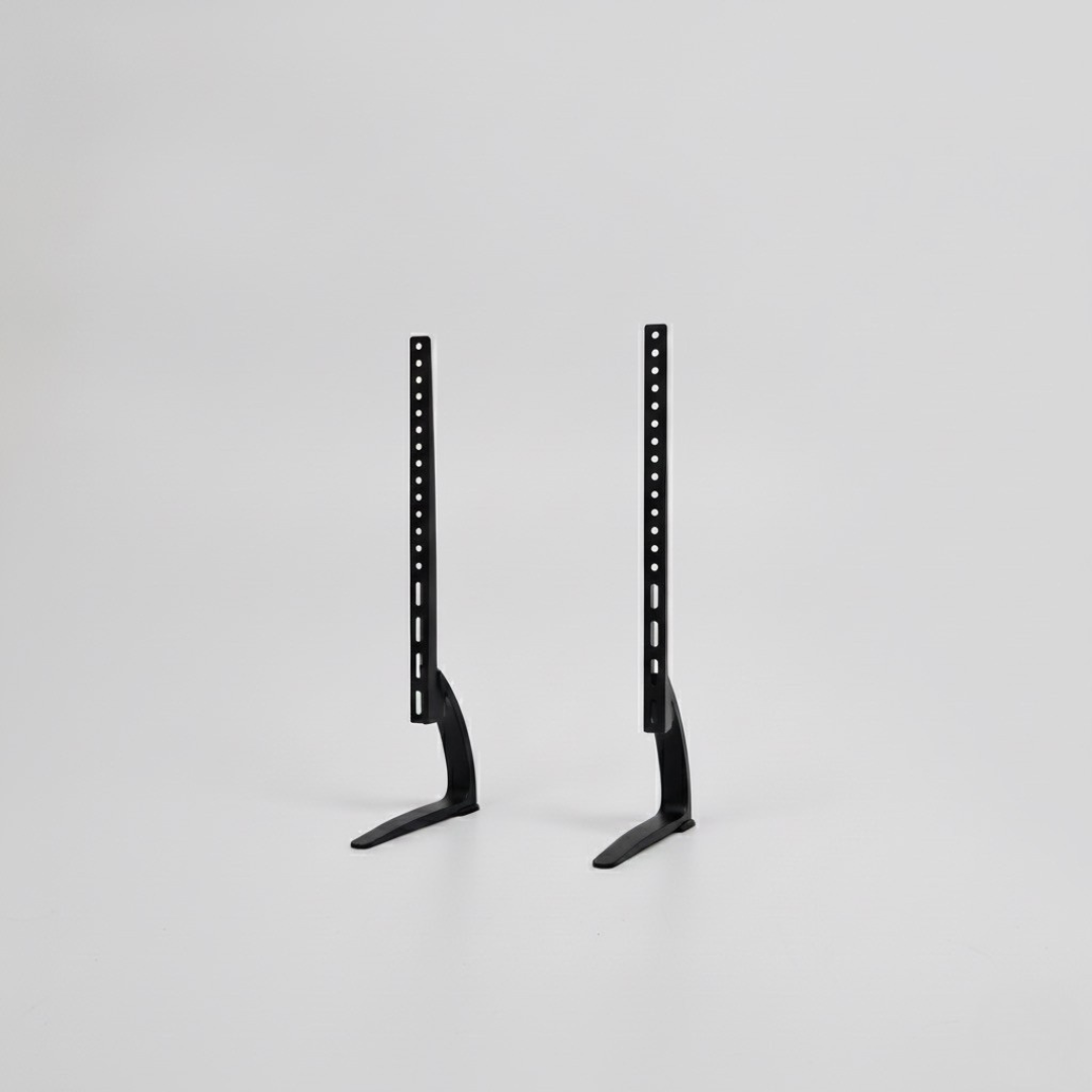 حامل تلفزيون طاولة عالمي لأجهزة التلفزيون من 26 إلى 65 بوصة - قاعدة معدنية قابلة للتعديل